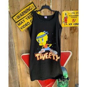 Vintage 90s Tweety sleeveless dress One Size